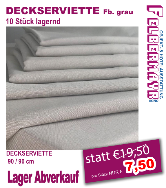 DECKSERVIETTE  Fb. grau